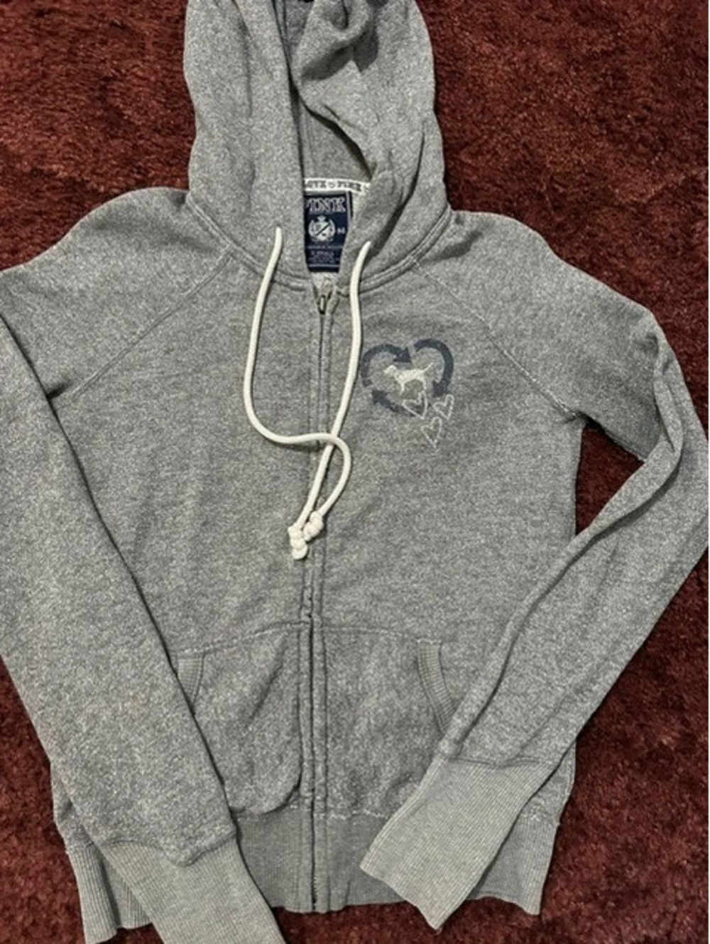 Victorias Secret Pink gray shimmer hoodie